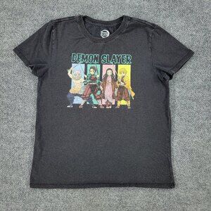 Demon Slayer Shirt Women Small Black Anime Graphic Tee Short Sleeve Top Stretch